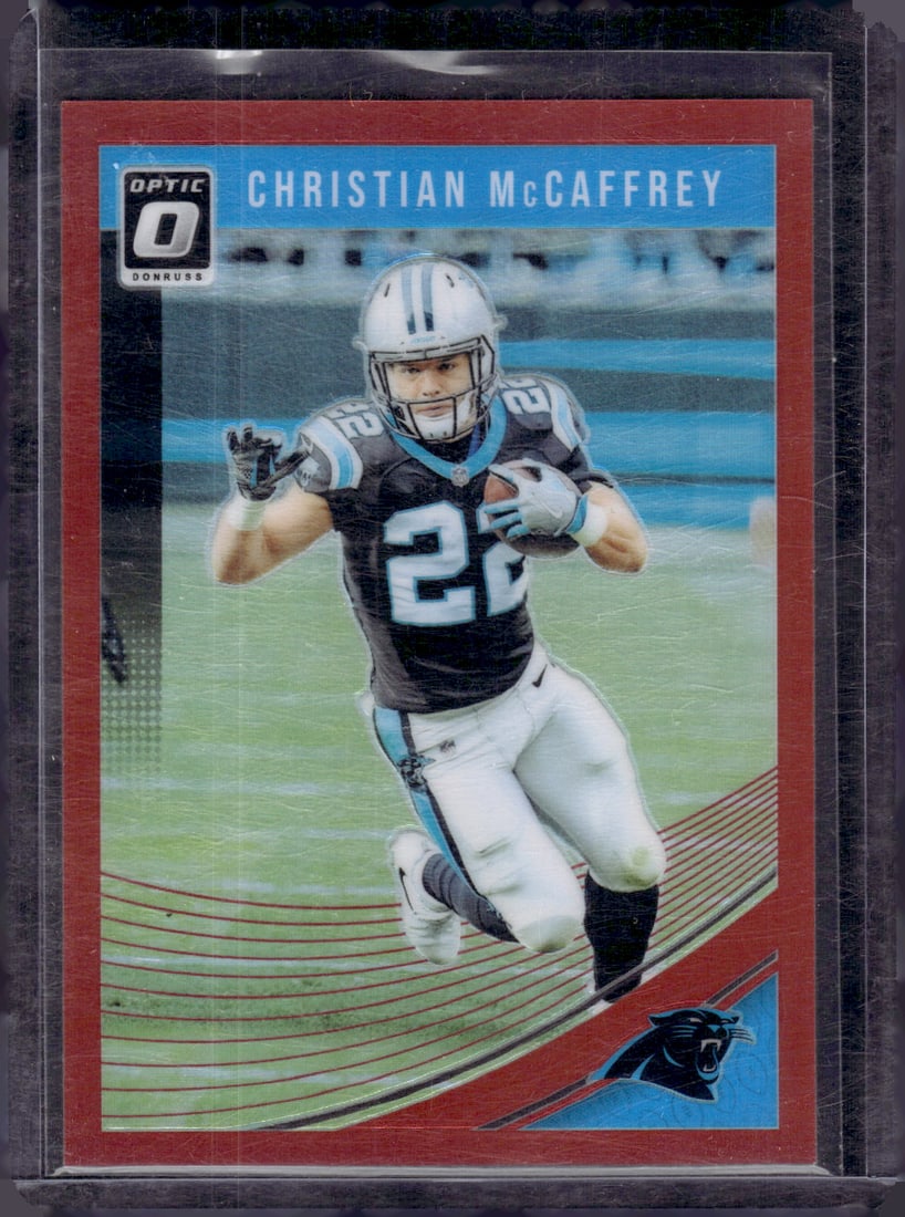 Christian McCaffrey Red Prizm /99 2018 Donruss Optic #16 (1 of 2)