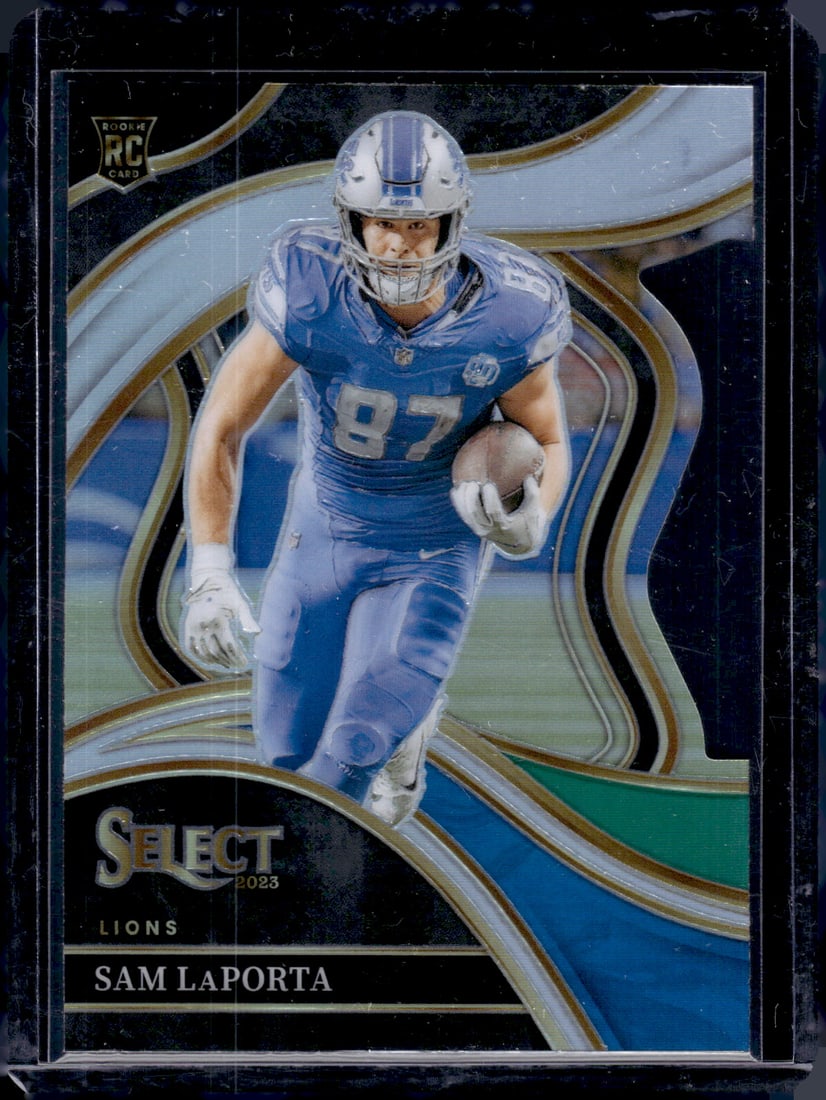 Sam LaPorta Black/Green Prizm Club Level Die Cut RC 2023 Panini Select #221 (1 of 2)