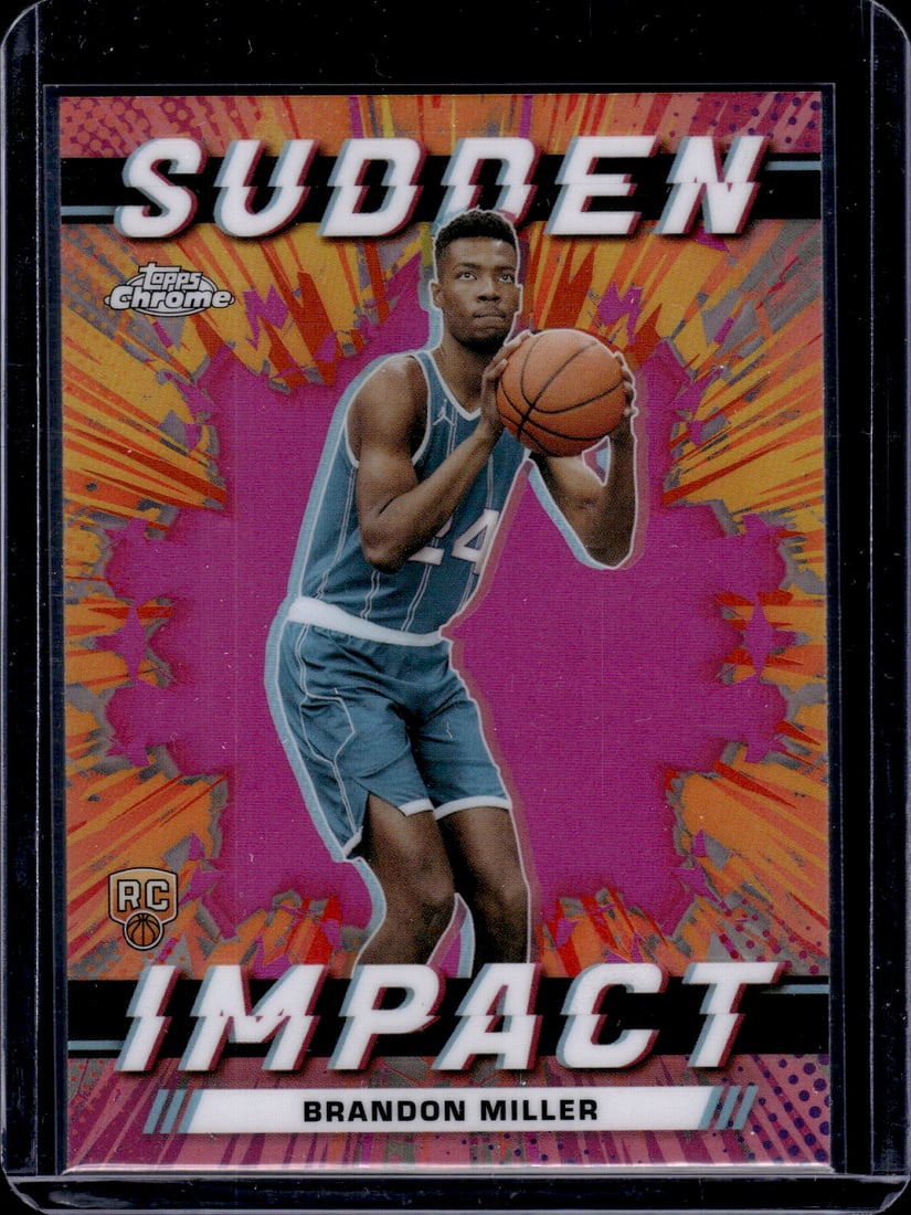 Brandon Miller Sudden Impact Pink Refractor RC 2023-24 Topps Chrome #SI-2 (1 of 2)