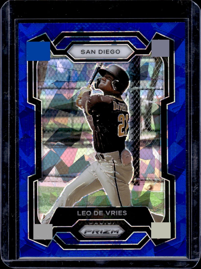 Leo De Vries Blue Cracked Ice 2024 Panini Prizm #64: Leo De Vries Blue Cracked Ice 2024 Panini Prizm #64