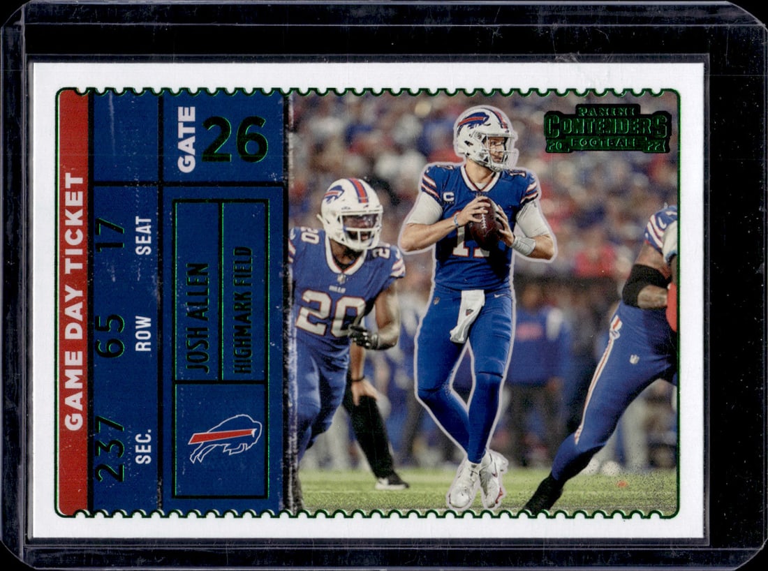 Josh Allen Game Day Ticket Emerald 2022 Panini Contenders #GDT-JAL (1 of 2)