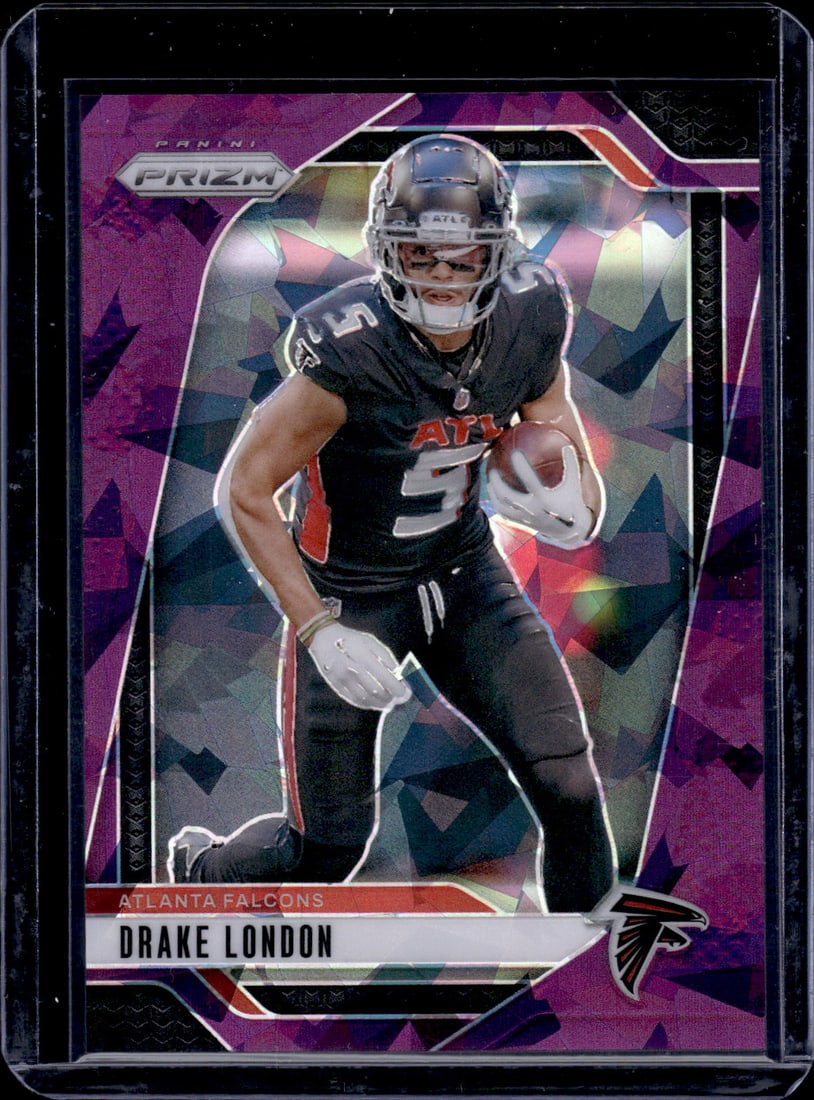 Drake London Purple Cracked Ice /225 2024 Panini Prizm #12: Drake London Purple Cracked Ice /225 2024 Panini Prizm #12