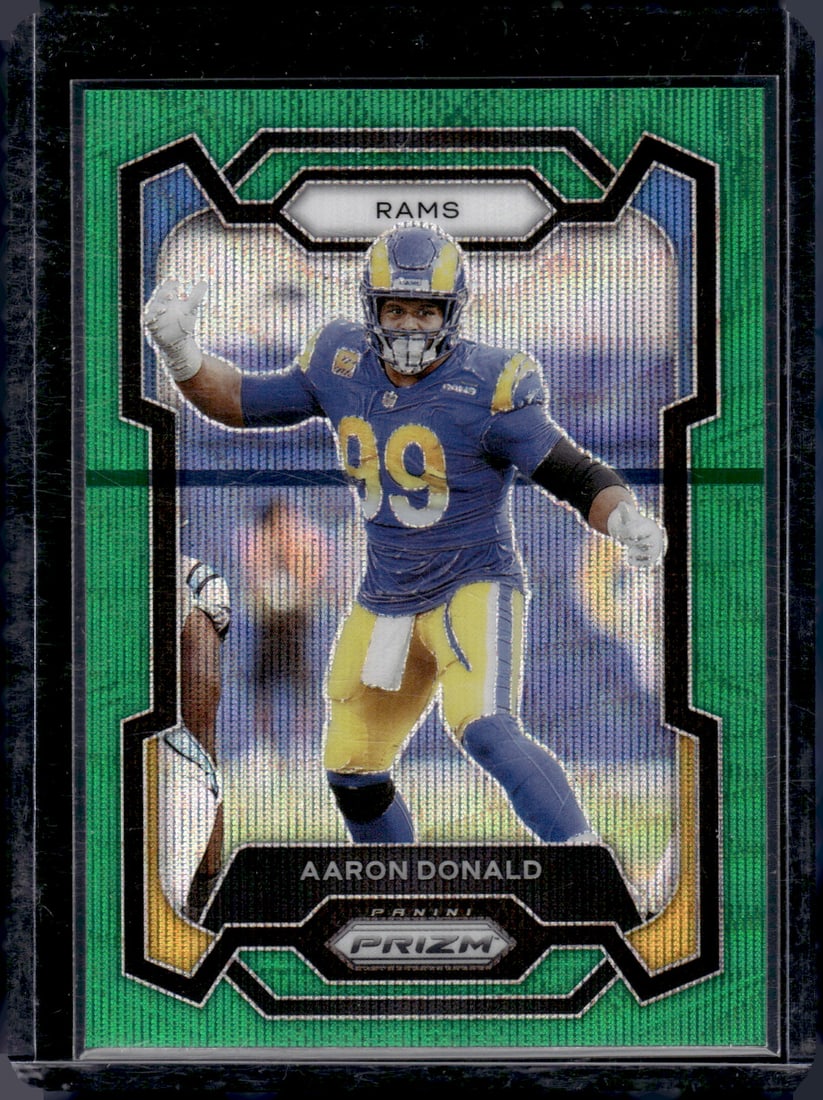 Aaron Donald Green Wave Prizm 2023 Panini Prizm #162: Aaron Donald Green Wave Prizm 2023 Panini Prizm #162