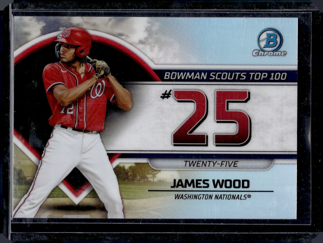 James Wood Bowman Scouts Top 100 2023 Bowman Chrome #BTP-25: James Wood Bowman Scouts Top 100 2023 Bowman Chrome #BTP-25