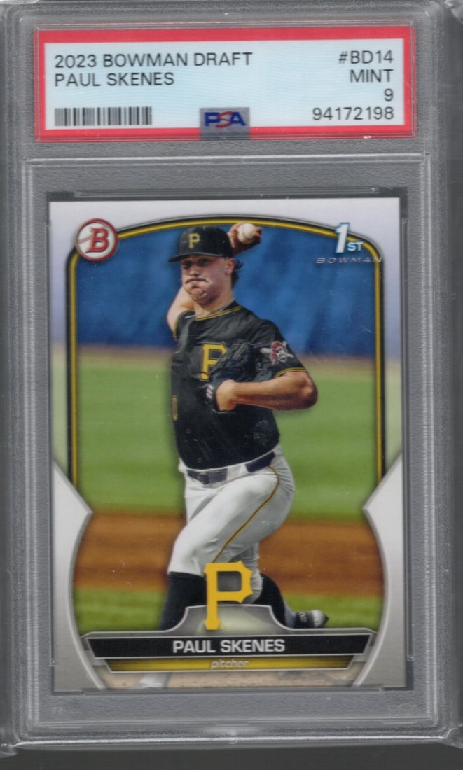 Paul Skenes 1st Bowman 2023 Bowman Draft #BD-14 PSA 9 (1 of 2)