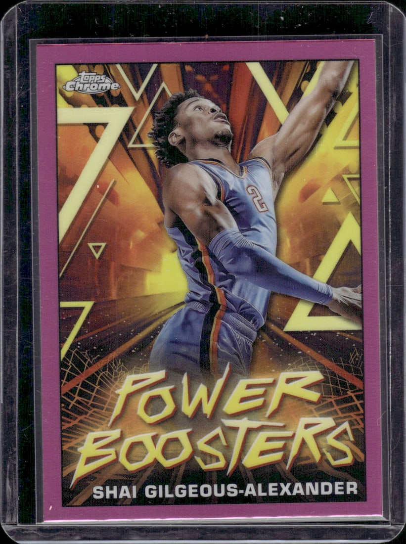 Shai Gilgeous-Alexander Power Boosters Pink Refractor 2023-24 Topps Chrome #PB-13 (1 of 2)