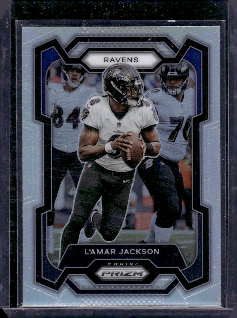 Lamar Jackson Silver Prizm 2023 Panini Prizm #18 (1 of 2)