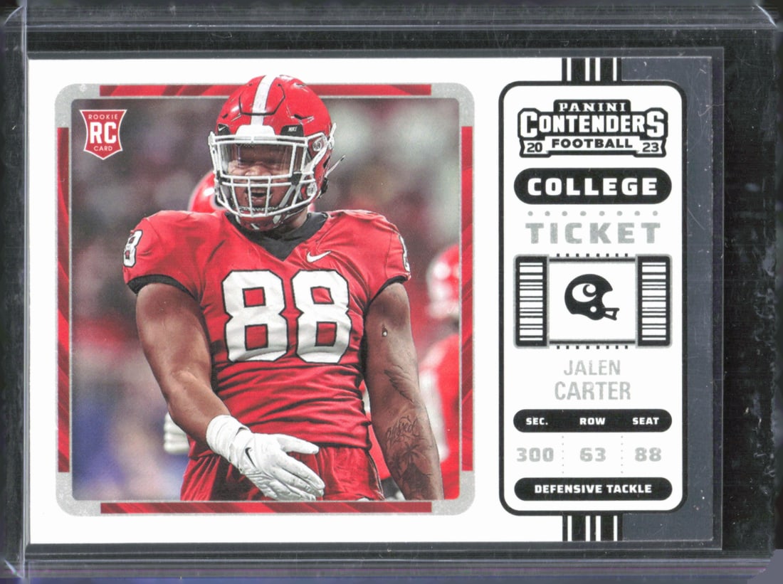 Jalen Carter Rookie Card Contenders College Ticket 2023 Panini Chronicles Draft Picks #21: Jalen Carter Rookie Card Contenders College Ticket 2023 Panini Chronicles Draft Picks #21