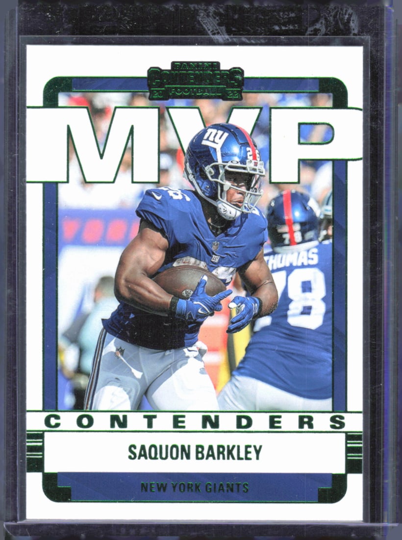 Saquon Barkley MVP Contenders Emerald 2022 Panini Contenders #MVP-SBA: Saquon Barkley MVP Contenders Emerald 2022 Panini Contenders #MVP-SBA