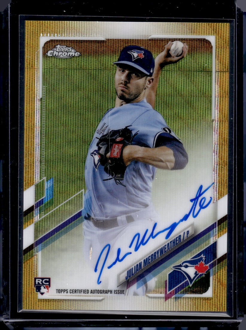 Julian Merryweather Gold Wave Refractor RC Auto /50 2021 Topps Chrome #RA-JM (1 of 2)