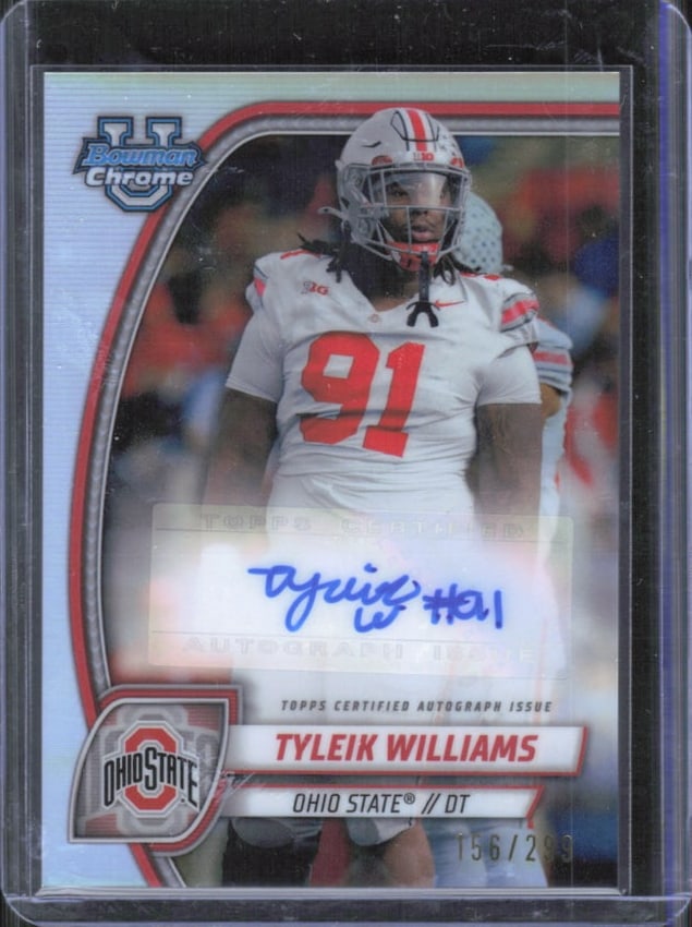 Tyleik Williams Refractor Auto /299 2024 Bowman U Chrome #149 (1 of 2)