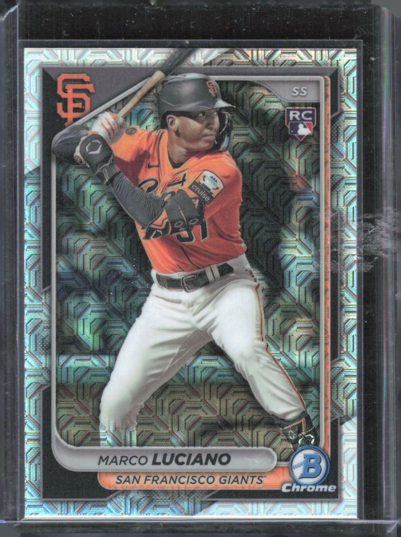 Marco Luciano Rookie Mojo Refractors 2024 Bowman Chrome #43: Marco Luciano Rookie Mojo Refractors 2024 Bowman Chrome #43