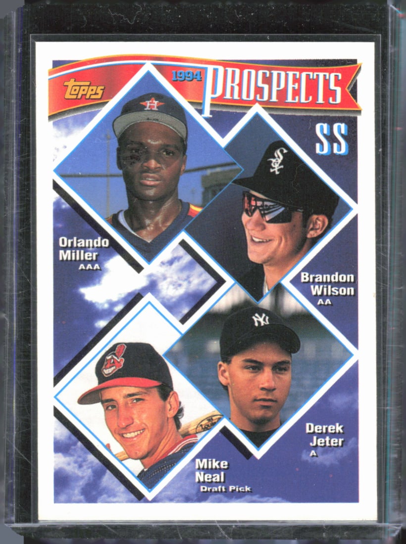 SS Prospects (Orlando Miller / Brandon Wilson / Derek Jeter / Mike Neal) Rookie 1994 Topps #158 (1 of 2)