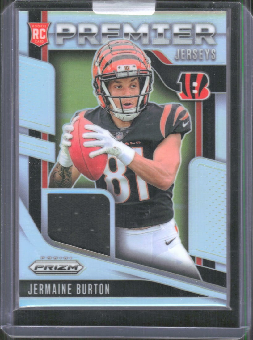 Jermaine Burton Premier Jerseys 2024 Panini Prizm Silver Prizm #PJ-JBN: Jermaine Burton Premier Jerseys 2024 Panini Prizm Silver Prizm #PJ-JBN