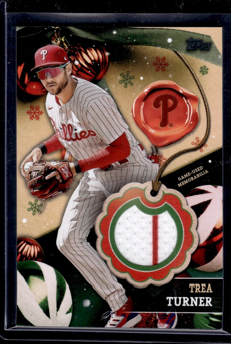 Trea Turner Game Used Patch 2024 Topps Holiday #RC-TT Nice Pinstripe Patch (1 of 2)