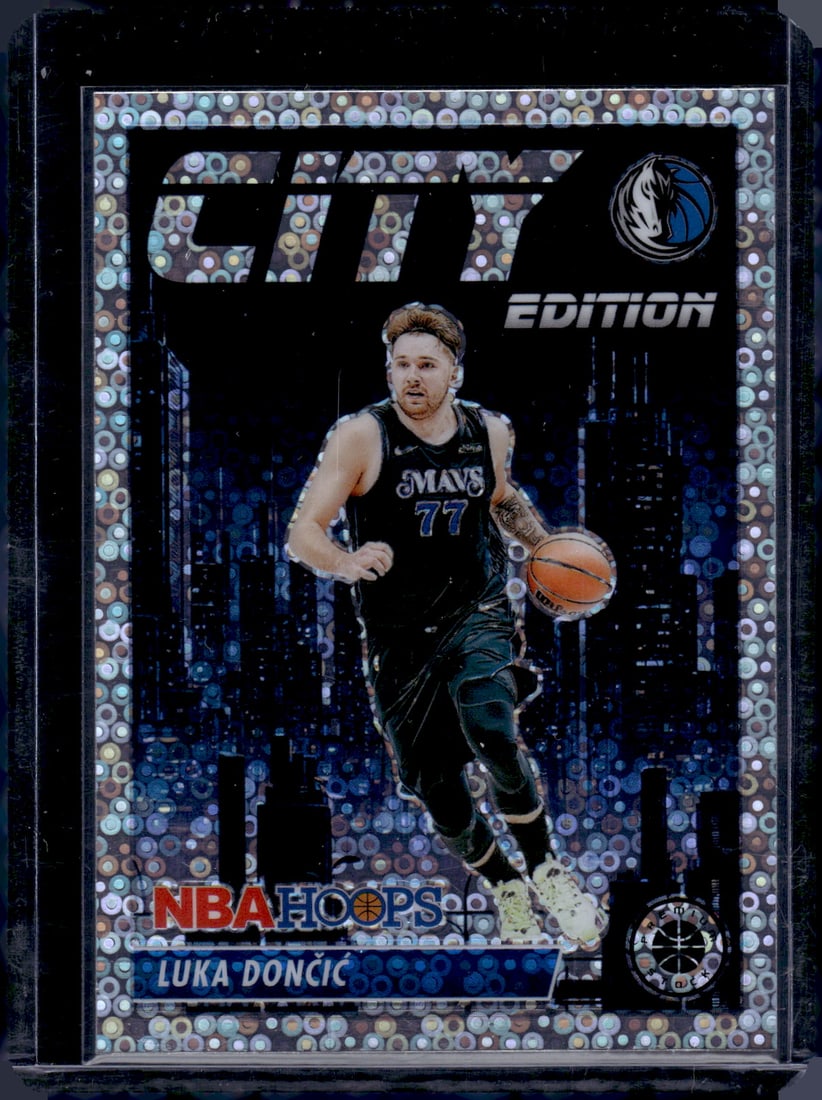 Luka Doncic City Edition Disco Prizm 2023-24 Panini Premium Stock #23: Luka Doncic City Edition Disco Prizm 2023-24 Panini Premium Stock #23