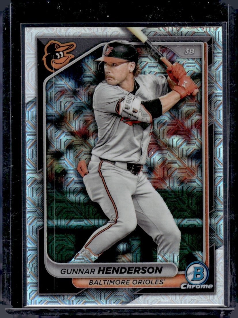 Gunnar Henderson Mojo Refractor 2024 Bowman Chrome #9: Gunnar Henderson Mojo Refractor 2024 Bowman Chrome #9
