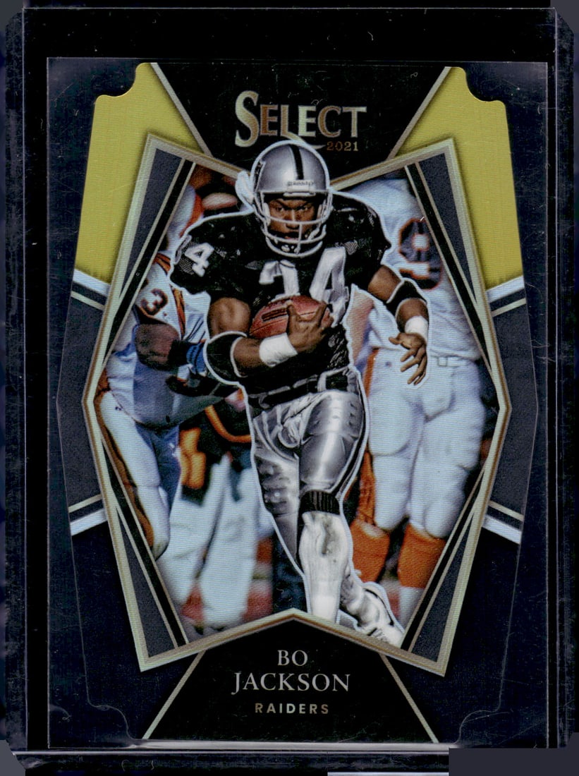 Bo Jackson Black/Gold Prizm Die Cut 2021 Panini Select #139: Bo Jackson Black/Gold Prizm Die Cut 2021 Panini Select #139