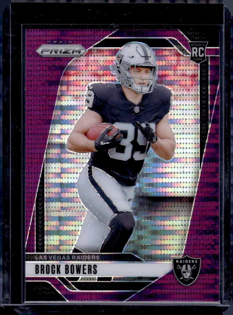 Brock Bowers Purple Pulsar Prizm RC 2024 Panini Prizm #315: Brock Bowers Purple Pulsar Prizm RC 2024 Panini Prizm #315