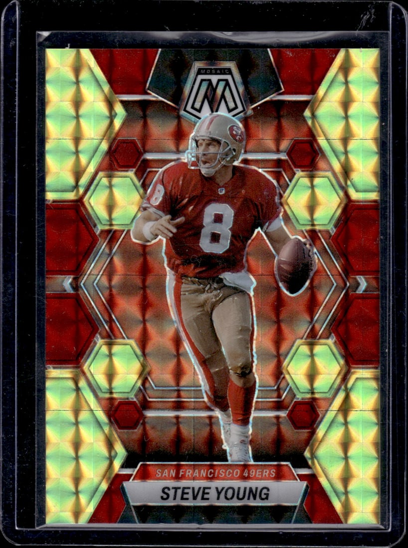 Steve Young Red/Yellow Fusion Choice /80 2023 Panini Mosaic #218 (1 of 2)