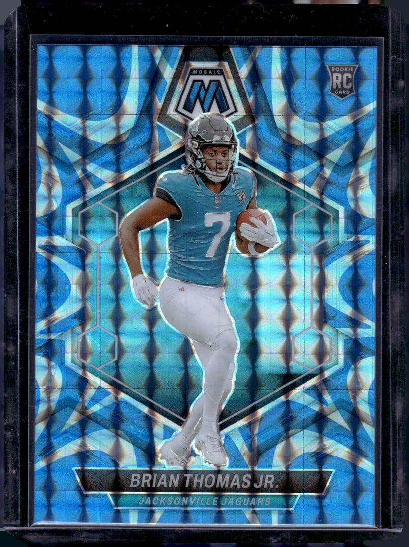 Brian Thomas Jr. Reactive Blue Prizm RC 2024 Panini Mosaic #323: Brian Thomas Jr. Reactive Blue Prizm RC 2024 Panini Mosaic #323