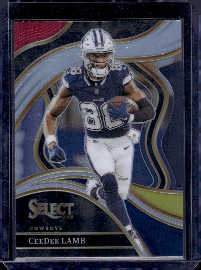 CeeDee Lamb Red/Yellow Prizm Club Level Die Cut 2023 Panini Select #287 (1 of 2)