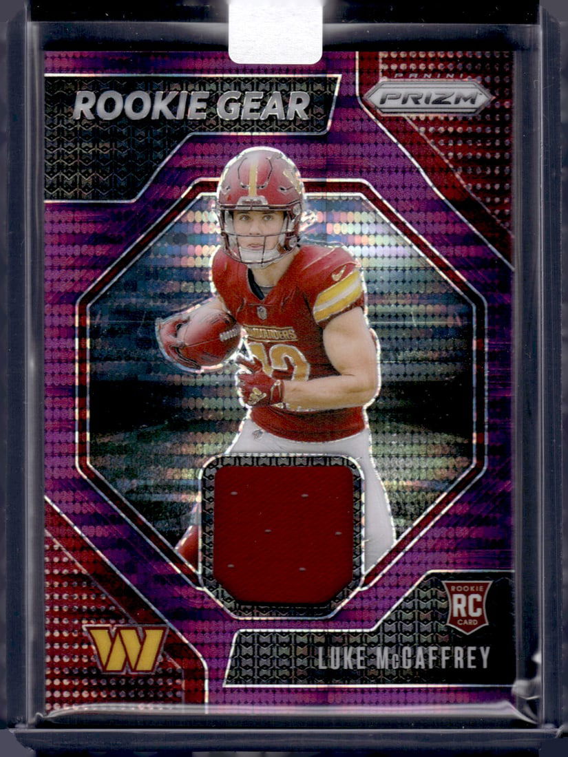 Luke McCaffrey Purple Pulsar Prizm Rookie Gear 2024 Panini Prizm #RG-LMY: Luke McCaffrey Purple Pulsar Prizm Rookie Gear 2024 Panini Prizm #RG-LMY