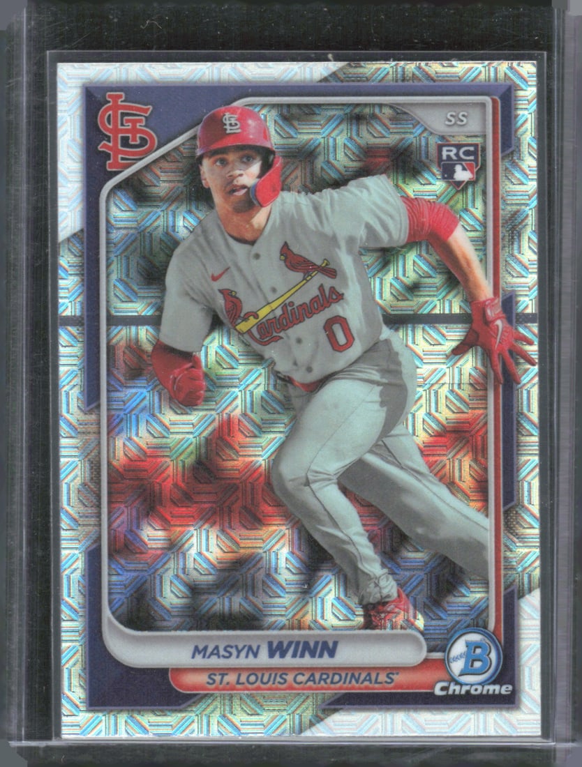 Masyn Winn Rookie Card Chrome Mojo Refractors 2024 Bowman #2: Masyn Winn Rookie Card Chrome Mojo Refractors 2024 Bowman #2