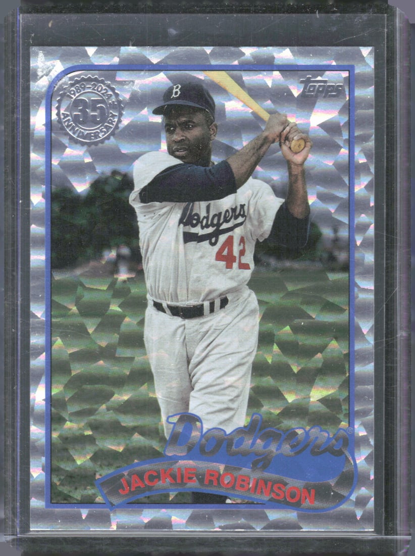 Jackie Robinson 1989 Topps Baseball 35th Anniversary Foil (Series One) 2024 Topps #89B-54: Jackie Robinson 1989 Topps Baseball 35th Anniversary Foil (Series One) 2024 Topps #89B-54