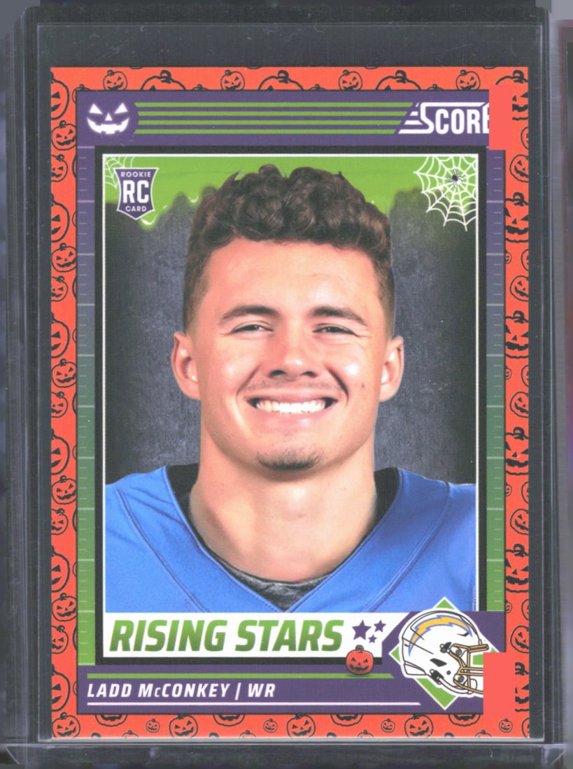 Ladd McConkey Rookie Card A-Treat - Rising Stars Green Bats 2024 Score-A-Treat #34: Ladd McConkey Rookie Card A-Treat - Rising Stars Green Bats 2024 Score-A-Treat #34