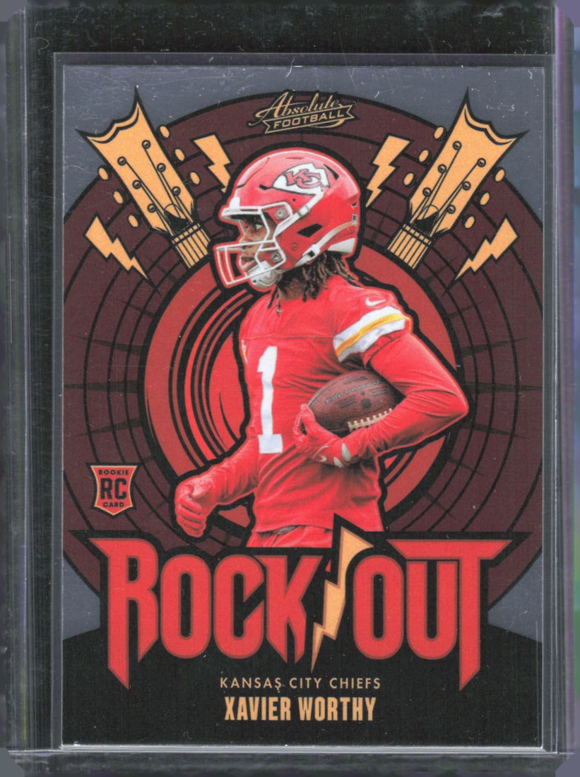 Xavier Worthy Rookie Card Rock Out 2024 Panini Absolute #RO-XWY (1 of 2)
