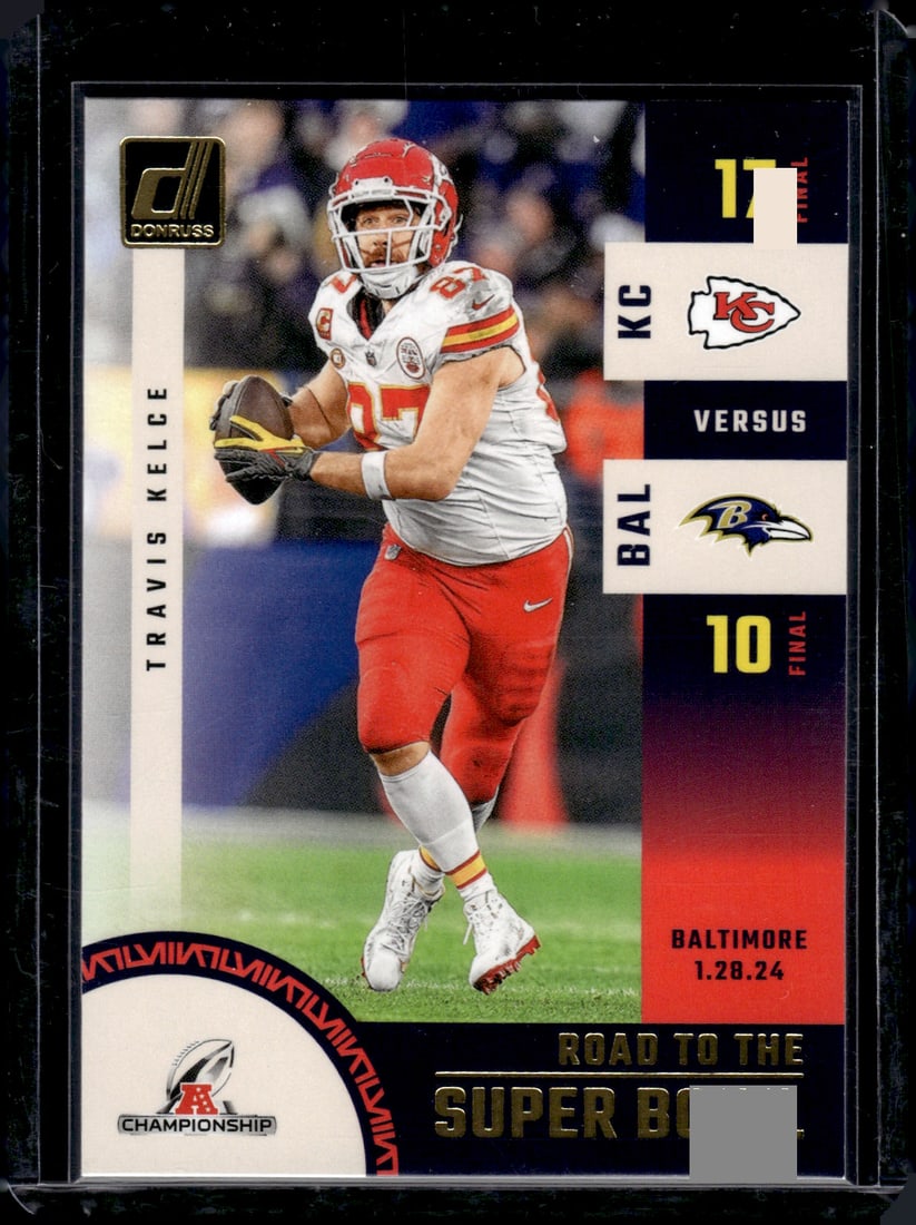 Travis Kelce Road to the Super Bowl 2024 Panini Donruss #SBCC1: Travis Kelce Road to the Super Bowl 2024 Panini Donruss #SBCC1