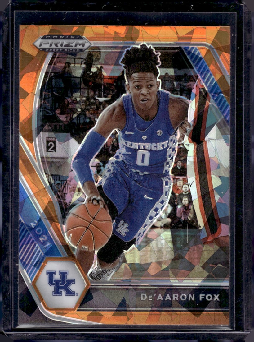 De'Aaron Fox Orange Cracked Ice 2021 Panini Prizm Draft Picks #72 (1 of 2)