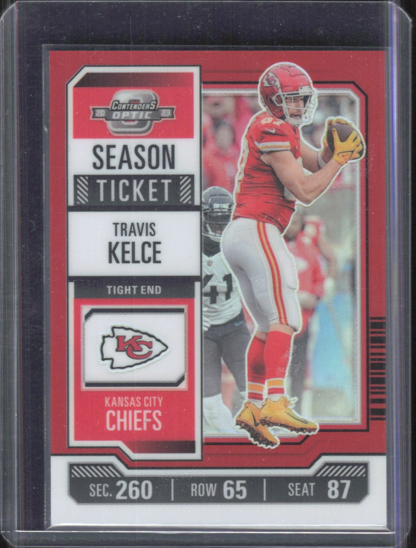 Travis Kelce #116/175 Red Prizm Color Match 2023 Panini Contenders Optic #27 (1 of 2)