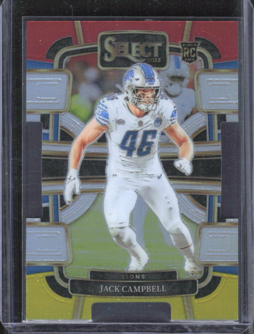 Jack Campbell Rookie Red and Yellow Prizms Die Cuts 2023 Panini Select #33: Jack Campbell Rookie Red and Yellow Prizms Die Cuts 2023 Panini Select #33