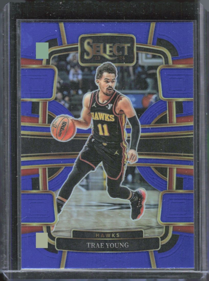 Trae Young Blue Prizms 2023-24 Panini Select #43 (1 of 2)