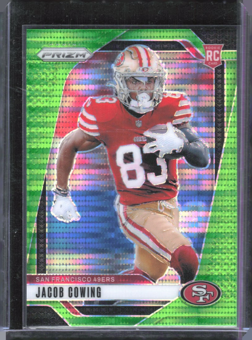 Jacob Cowing Rookie Neon Green Pulsar 2024 Panini Prizm #335: Jacob Cowing Rookie Neon Green Pulsar 2024 Panini Prizm #335