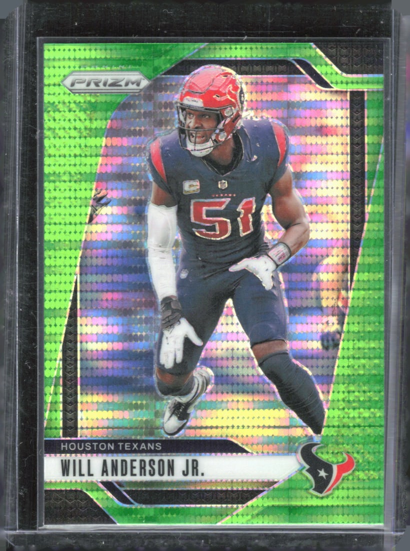 Will Anderson Jr. Neon Green Pulsar 2024 Panini Prizm #116 (1 of 2)