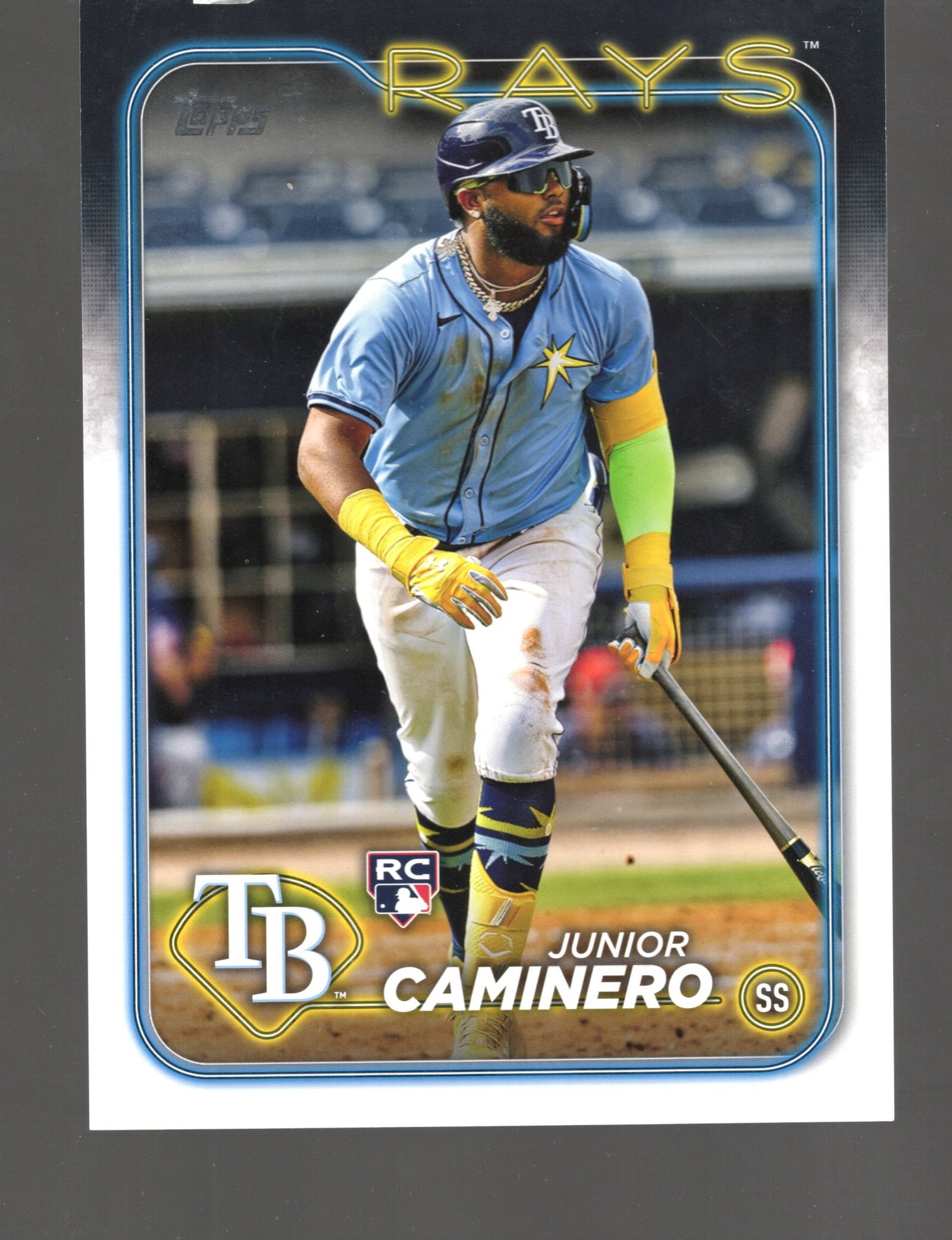 Junior Caminero Rookie Card Oversized 2024 Topps Flagship Collection #OTC-6: Junior Caminero Rookie Card Oversized 2024 Topps Flagship Collection #OTC-6