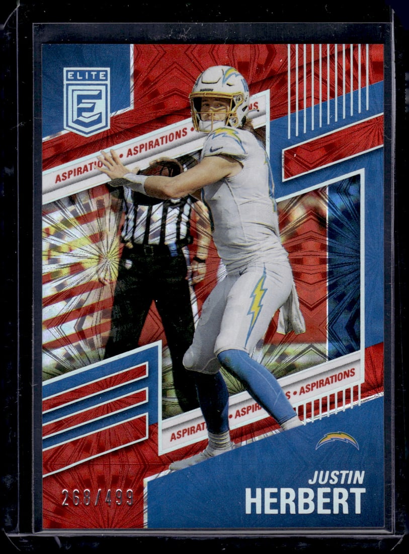 Justin Herbert Aspirations /499 2022 Donruss Elite #42: Justin Herbert Aspirations /499 2022 Donruss Elite #42