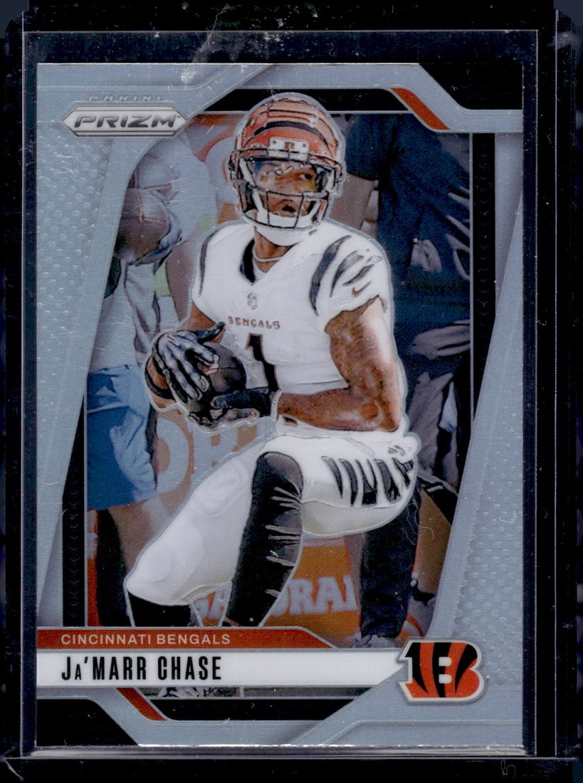 Ja'Marr Chase Silver Prizm 2024 Panini Prizm #57: Ja'Marr Chase Silver Prizm 2024 Panini Prizm #57