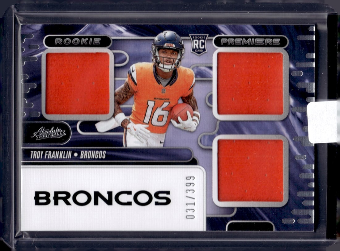Troy Franklin Triple Patch RC /399 2024 Panini Absolute #RPM-TFN (1 of 2)