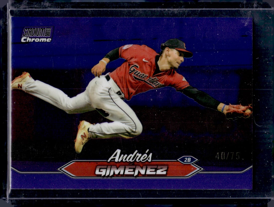 Andres Gimenez Purple /75 2024 Topps Stadium Club Chrome #27: Andres Gimenez Purple /75 2024 Topps Stadium Club Chrome #27
