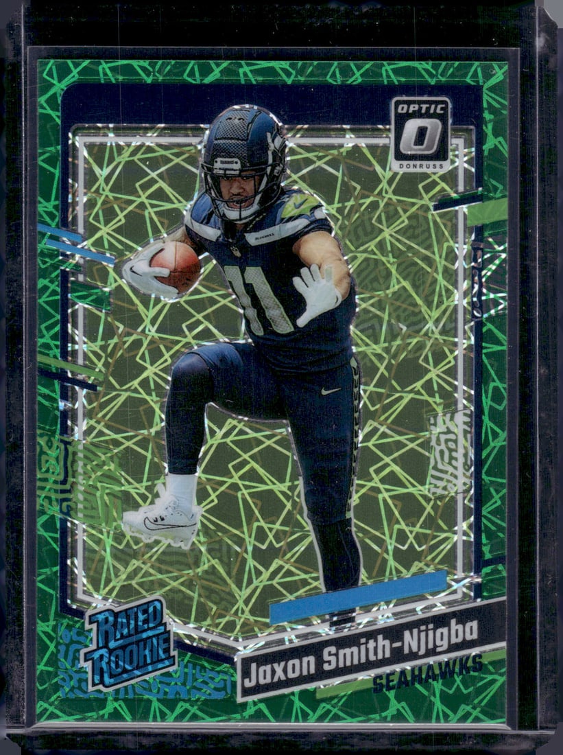 Jaxon Smith-Njigba Green Velocity Prizm RC 2023 Donruss Optic #293 (1 of 2)