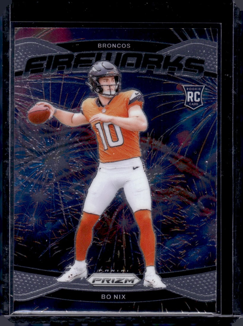 Bo Nix Fireworks RC 2024 Panini Prizm #23: Bo Nix Fireworks RC 2024 Panini Prizm #23