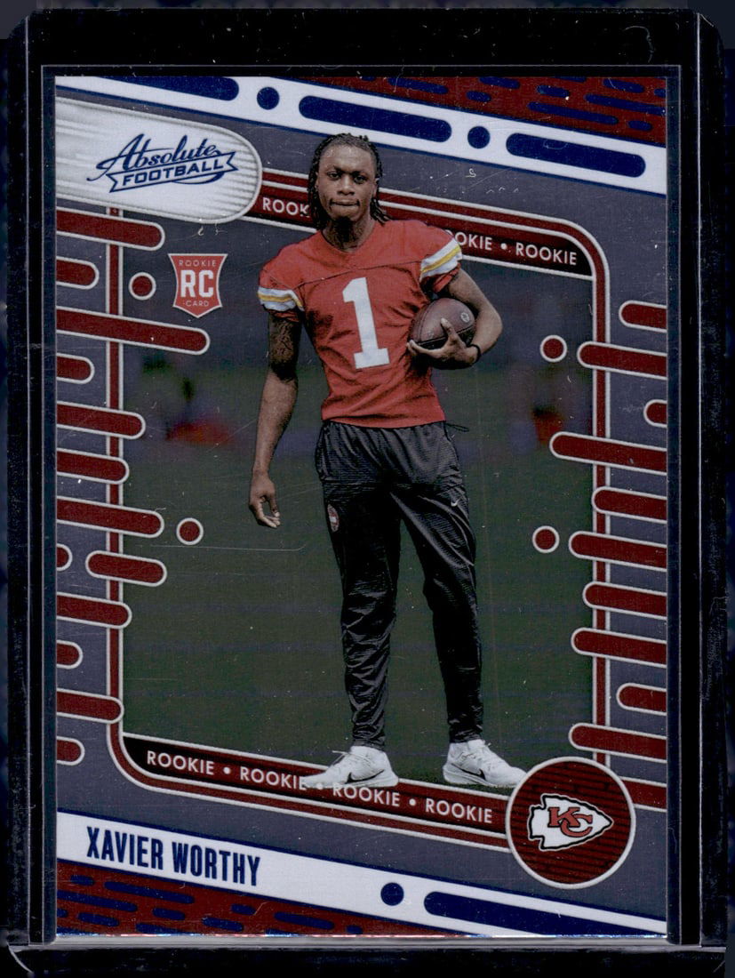 Xavier Worthy Blue Parallel RC 2024 Panini Absolute #128 (1 of 2)