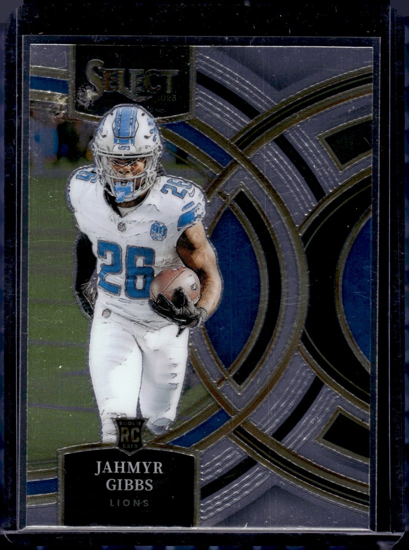 Jahmyr Gibbs Premier Level RC 2023 Panini Select #198: Jahmyr Gibbs Premier Level RC 2023 Panini Select #198