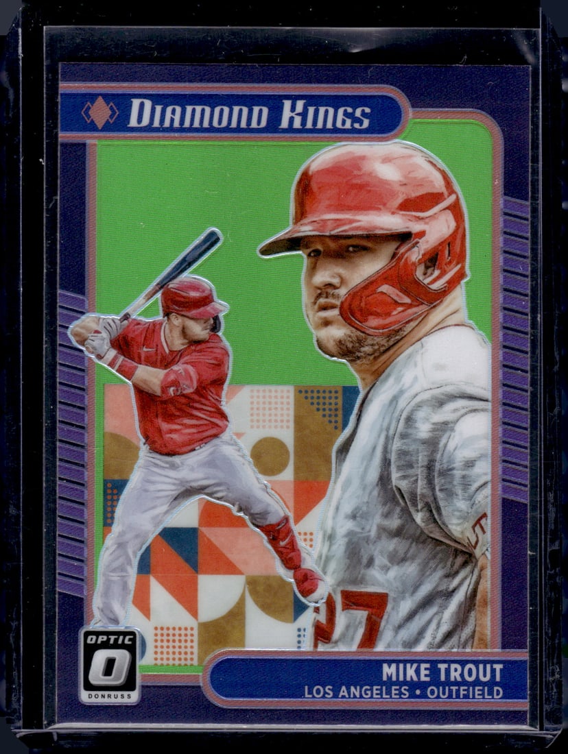 Mike Trout Diamond Kings Lime Green Prizm 2021 Donruss Optic #14 (1 of 2)