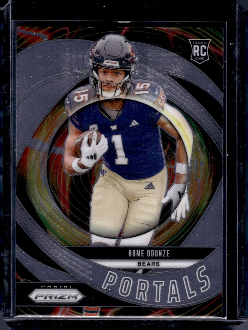 Rome Odunze Portals RC 2024 Panini Prizm #9: Rome Odunze Portals RC 2024 Panini Prizm #9