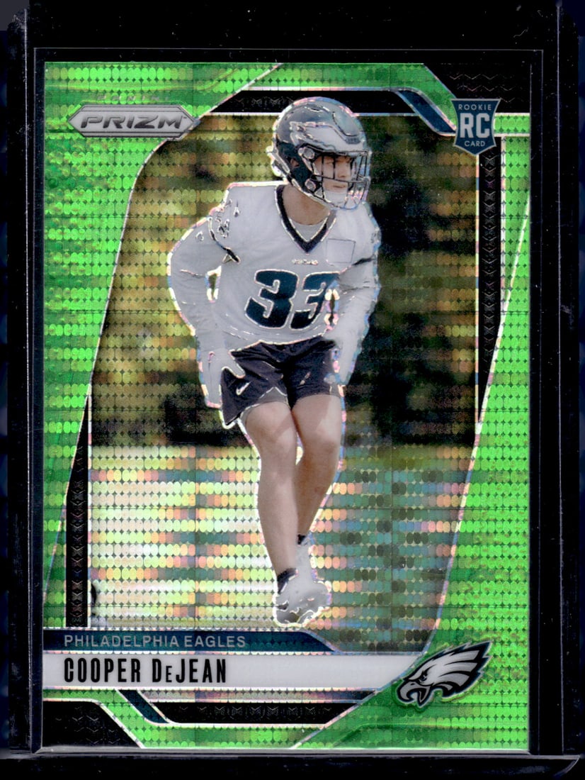 Cooper DeJean Neon Green Pulsar Prizm RC 2024 Panini Prizm #321: Cooper DeJean Neon Green Pulsar Prizm RC 2024 Panini Prizm #321